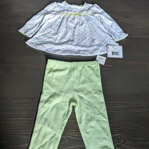 Polka dot shirt and striped pants 9M set